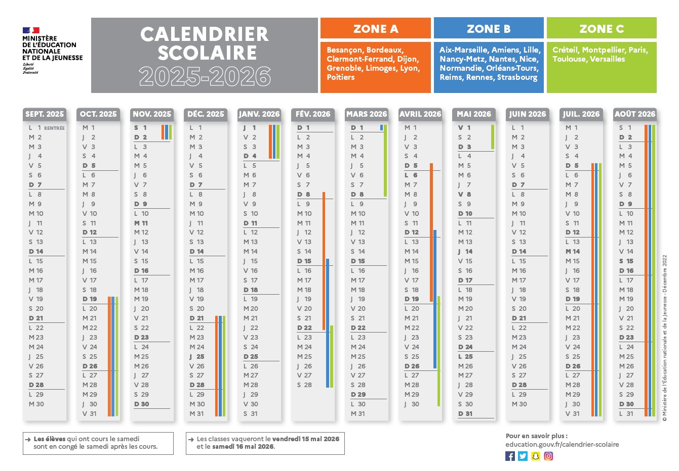 calendrier scolaire 2024 2025