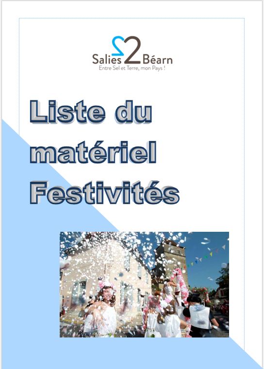 livret materiel festivité