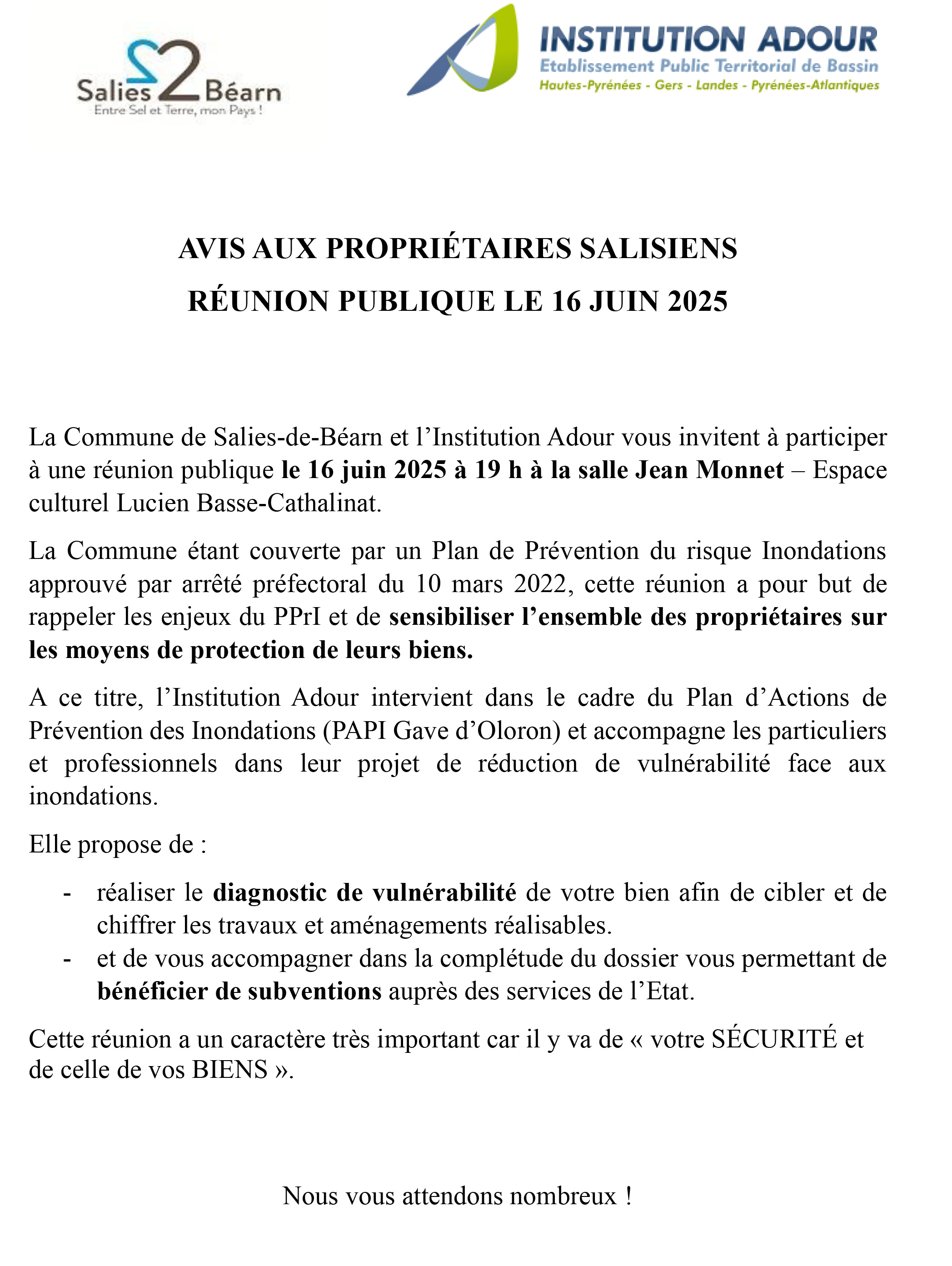 Communiqué réunion publique 16.06.25